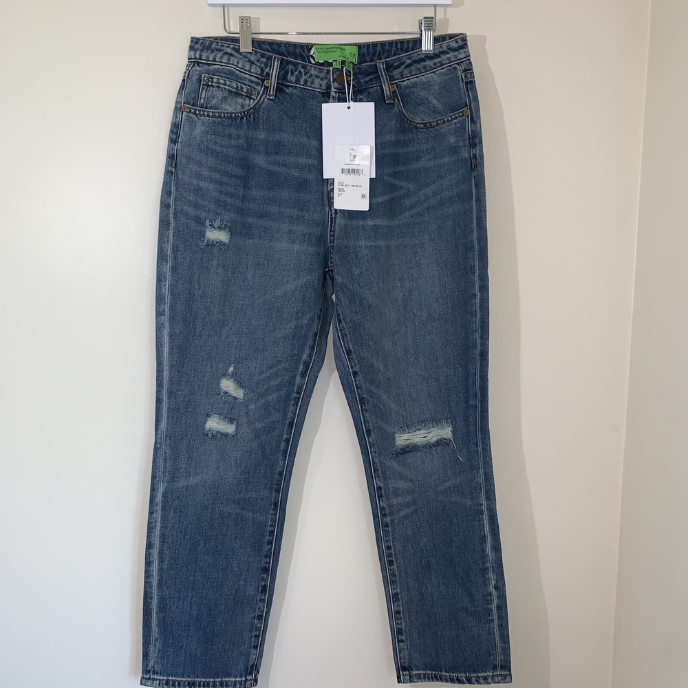 Sandrine Rose Free People Slim Straight Distressed Jeans Womens 31 Indigo‎ Wash